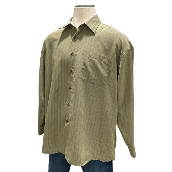 Feldini 2XL Button Down Shirt Striped Rayon Blend Casual Relaxed Fit Classic - Picture 5 of 8